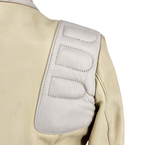 Vintage H&M S/S Studio 2016 Leather Biker Moto Jacket Womens Size 4 - Picture 8 of 12